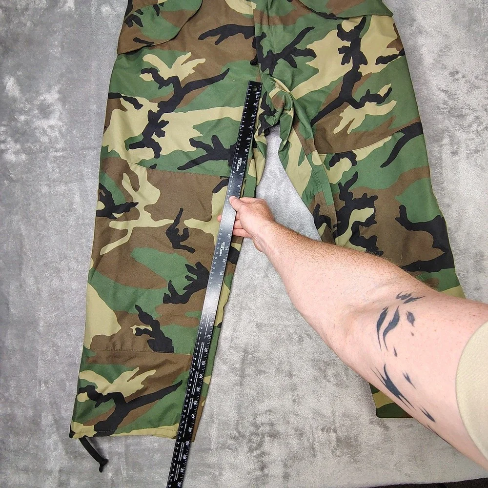 US Military Pants Men Large Short Woodland Rain Pants Gore Extended Cold Weather